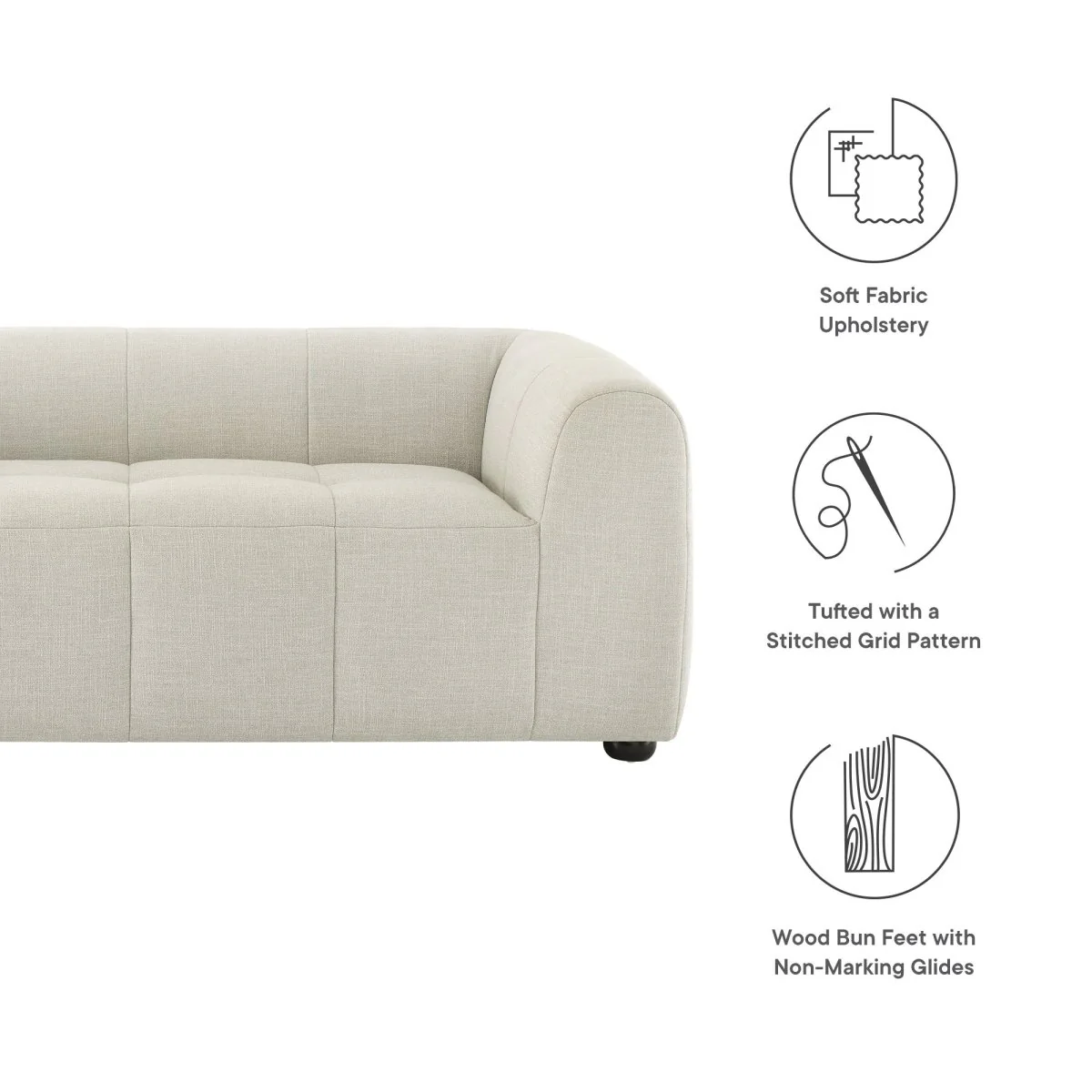 75-Inch Liana Upholstered Fabric Deep Seat Loveseat - Image 9