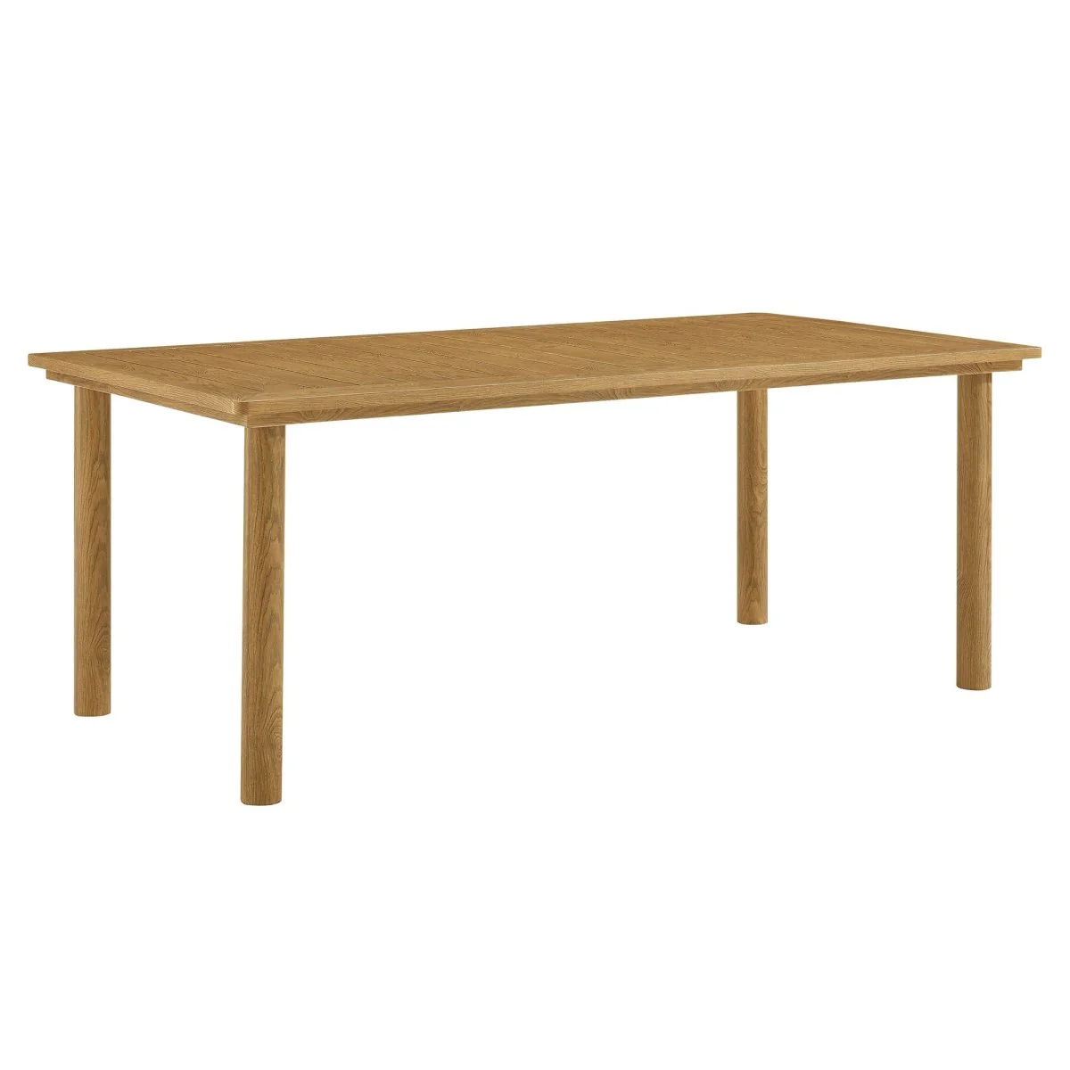 76" Aluminum Outdoor Dining Table with Wood Grain Finish - Durable Weather-Resistant Design - Image 10