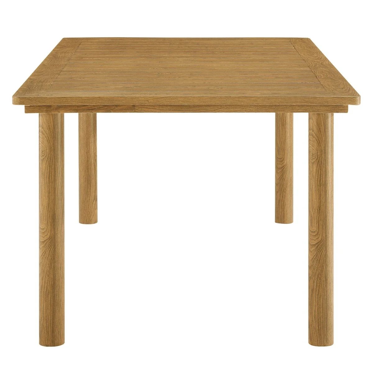 76" Aluminum Outdoor Dining Table with Wood Grain Finish - Durable Weather-Resistant Design - Image 14
