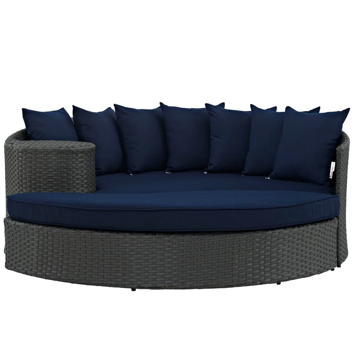 76" Canvas Outdoor Rattan Daybed with Sunbrella® Cushions and Weather-Resistant Frame - Image 3