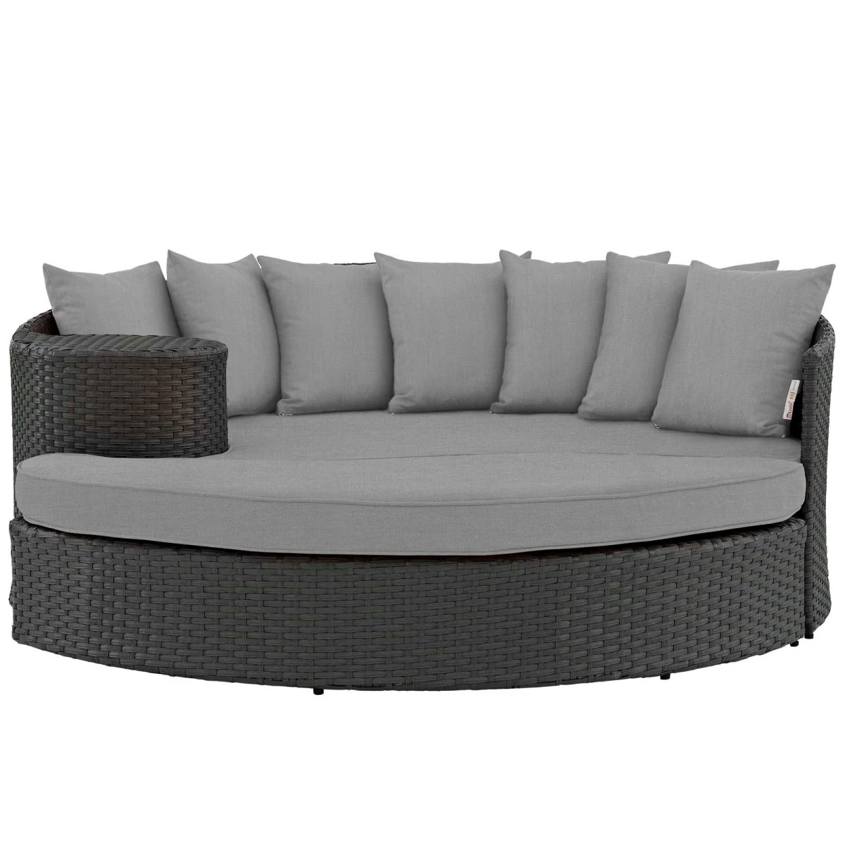 76" Canvas Outdoor Rattan Daybed with Sunbrella® Cushions and Weather-Resistant Frame - Image 6