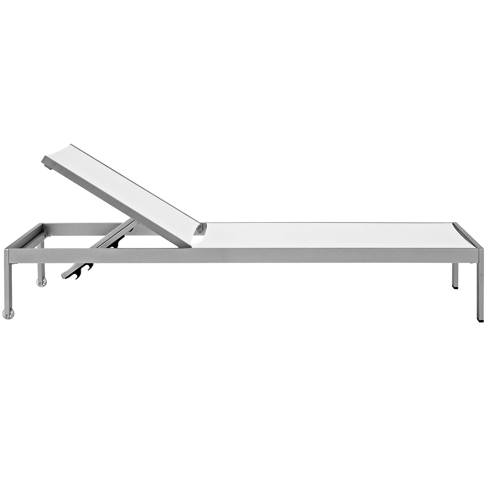 76" Outdoor Aluminum Chaise Lounge and Side Table Set for Patio and Poolside - Image 3