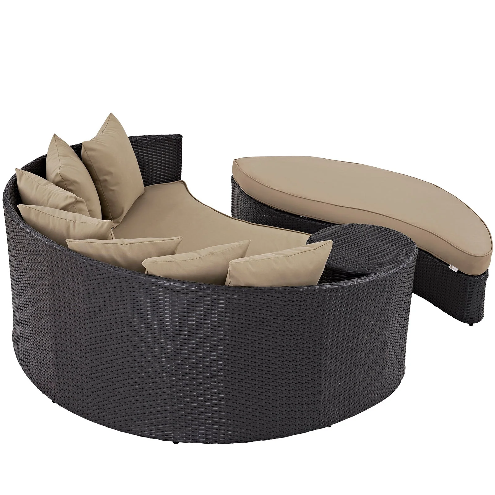 76" Outdoor Rattan Daybed with Ottoman, Weather-Resistant Patio Daybed Lounger - Image 14