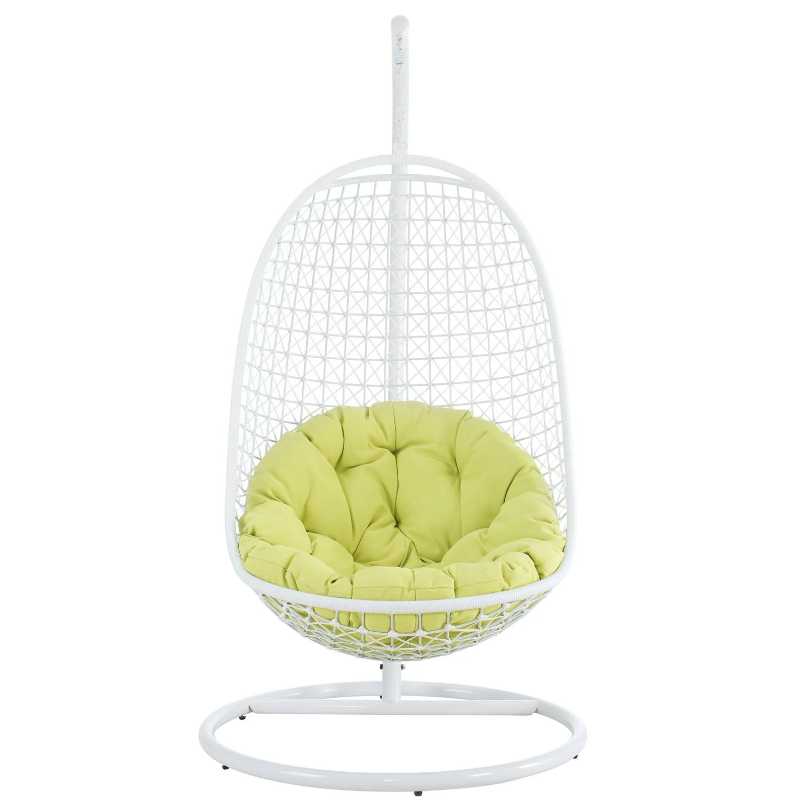 76" White Outdoor Hanging Lounge Chair with Stand - Image 3