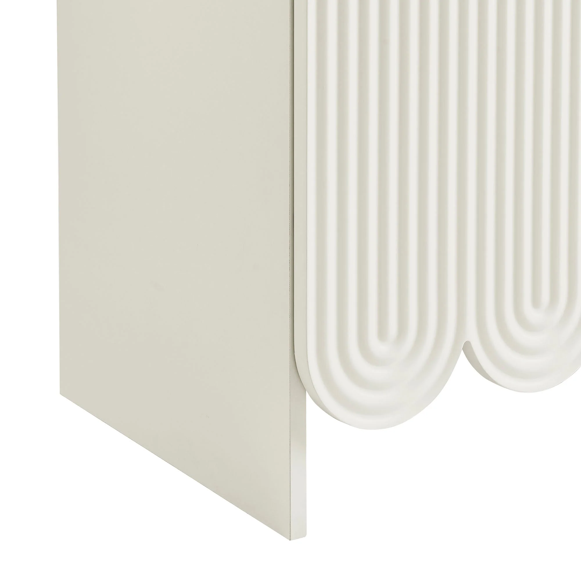 78 Inch Tall Arched Storage Cabinet with Fluted and Scalloped Doors - Image 27