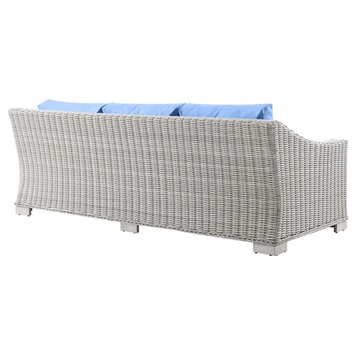 78" Light Gray Wicker Outdoor Sofa with Cushions — Modern Weather-Resistant Patio Seating - Image 21