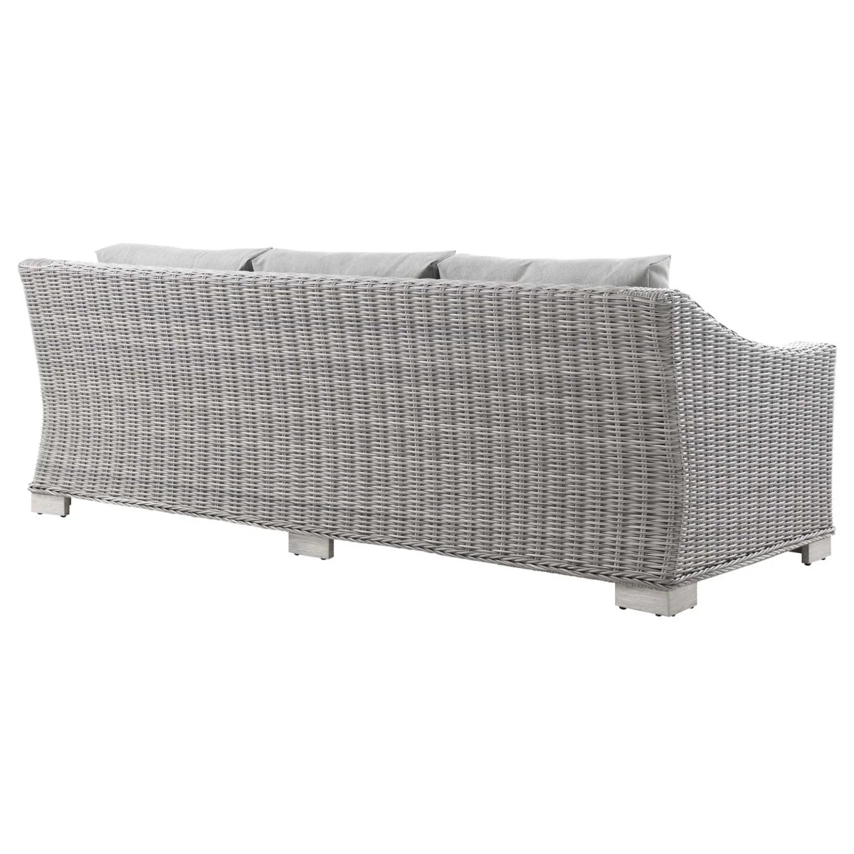 78" Light Gray Wicker Outdoor Sofa with Cushions — Modern Weather-Resistant Patio Seating - Image 29