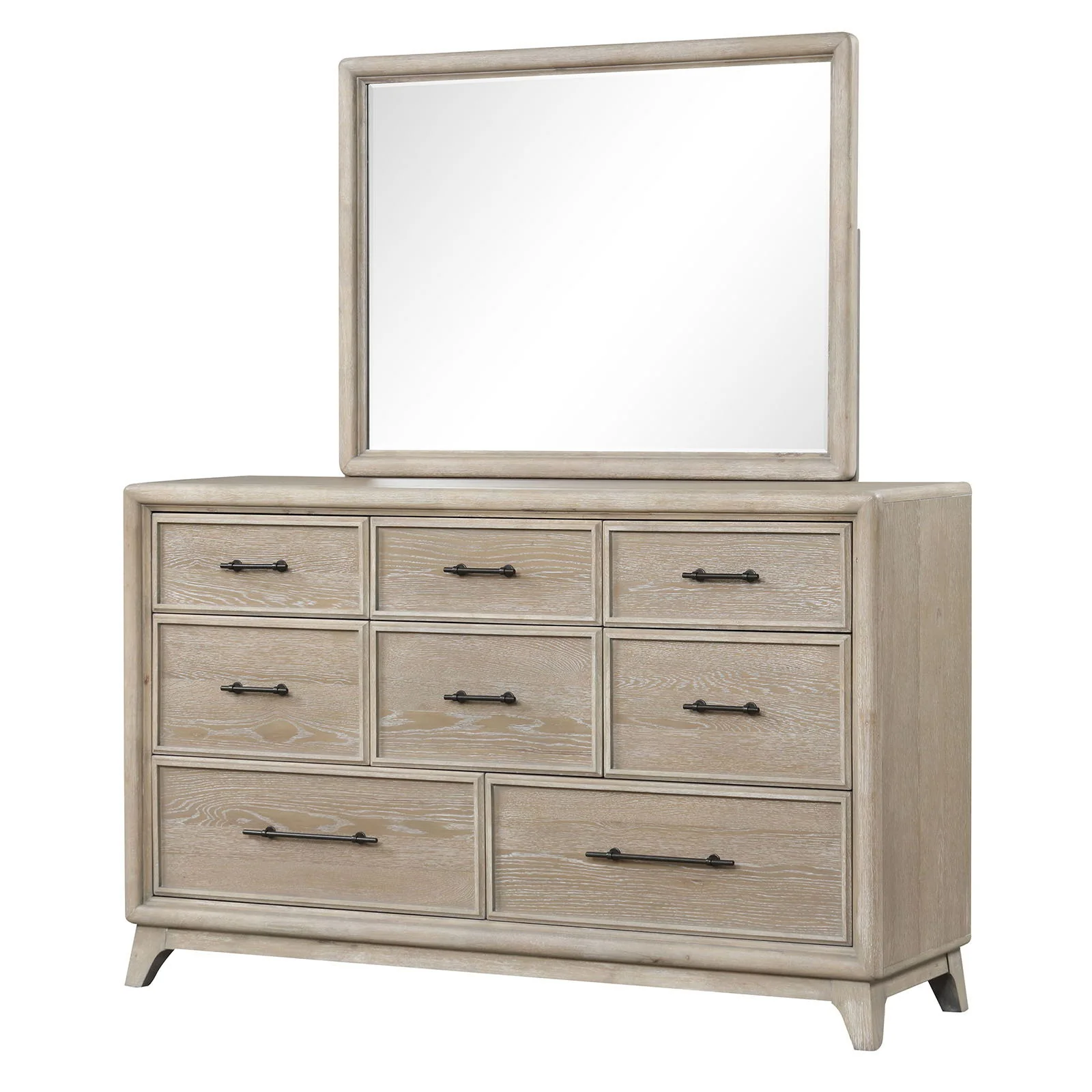 8 Drawers 1 Piece Dresser, Ample Storage Bedroom - Oak - Image 6