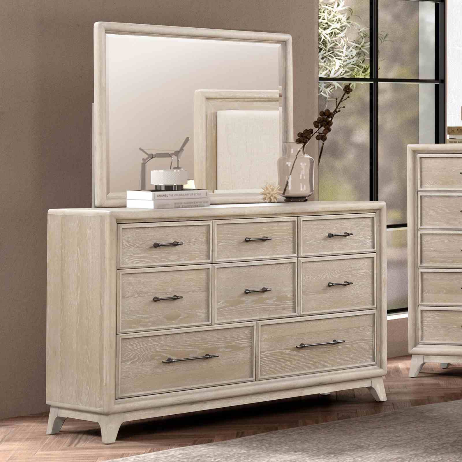8 Drawers 1 Piece Dresser, Ample Storage Bedroom - Oak - Image 7