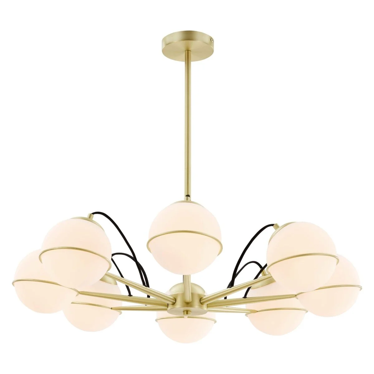 8-Light Modern Glass Globe Chandelier – Contemporary Ceiling Lighting Fixture