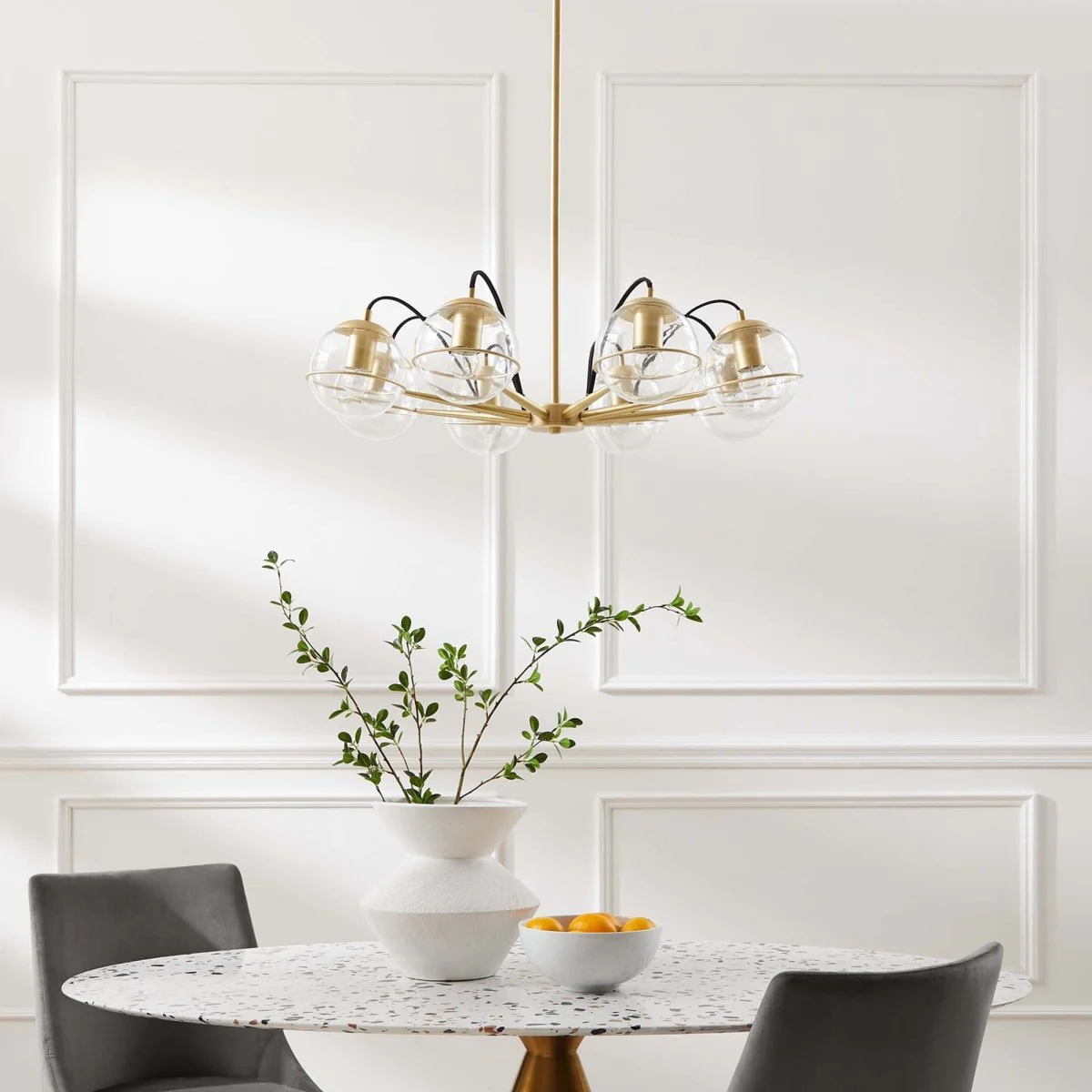 8-Light Modern Glass Globe Chandelier – Contemporary Ceiling Lighting Fixture - Image 14