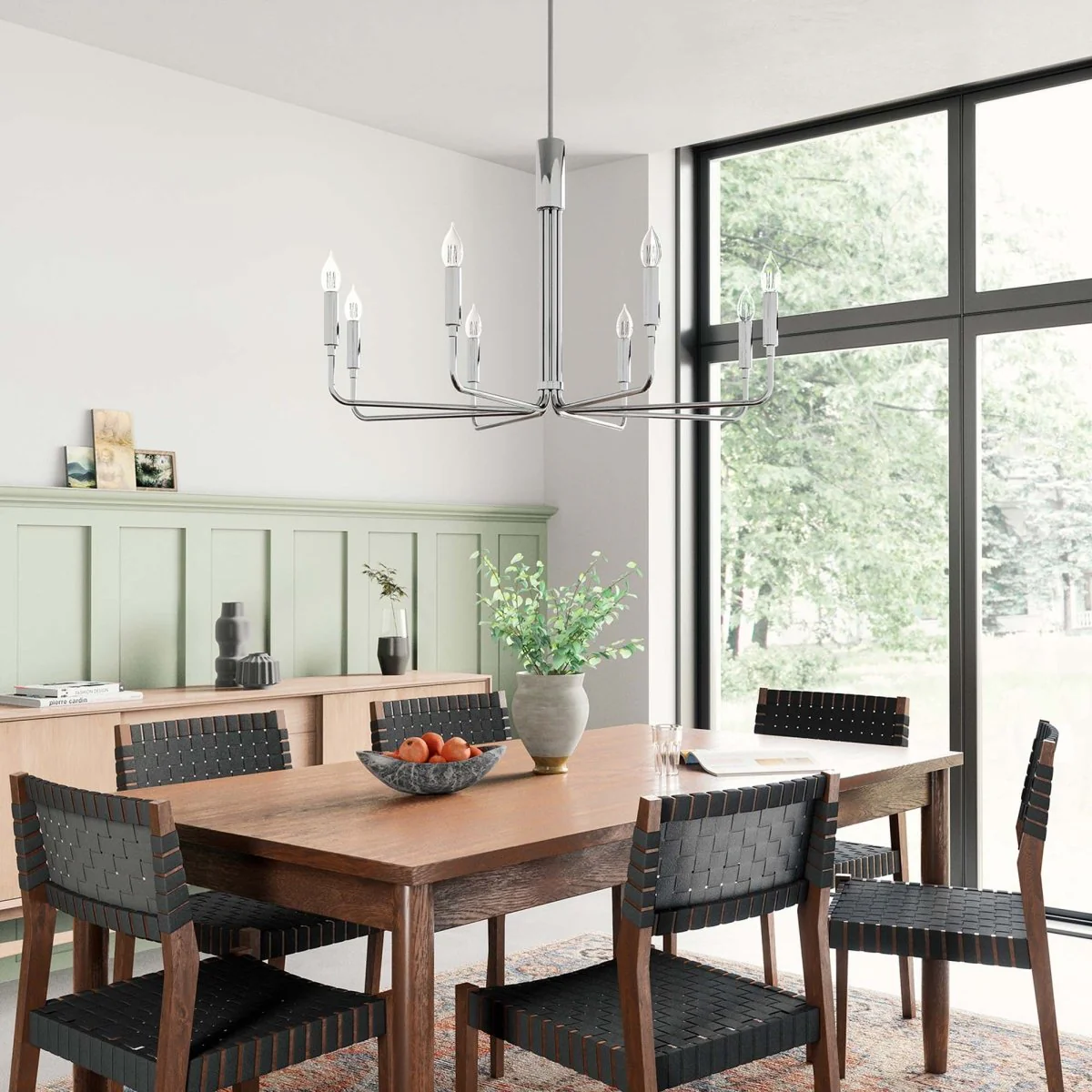 8-Light Modern Metal Chandelier – Contemporary Ceiling Fixture for Dining Room - Image 11