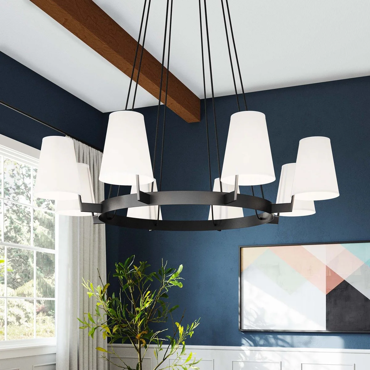 8-Light Surround Fabric Shade Chandelier – Classic Surround Design for Dining & Living - Image 14