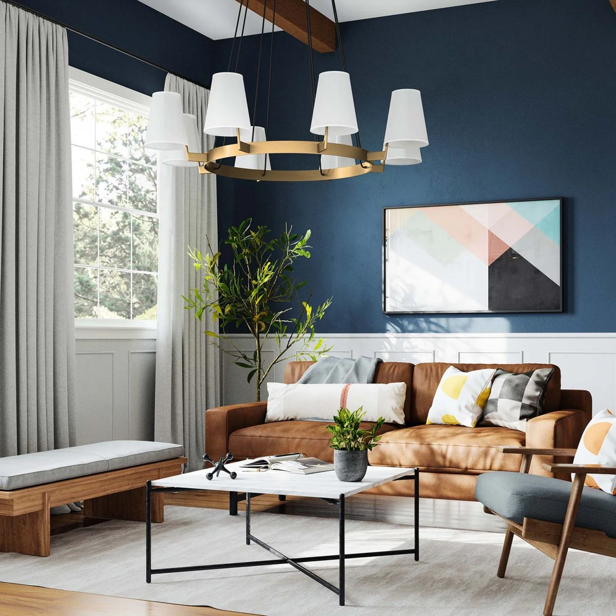 8-Light Surround Fabric Shade Chandelier – Classic Surround Design for Dining & Living - Image 2