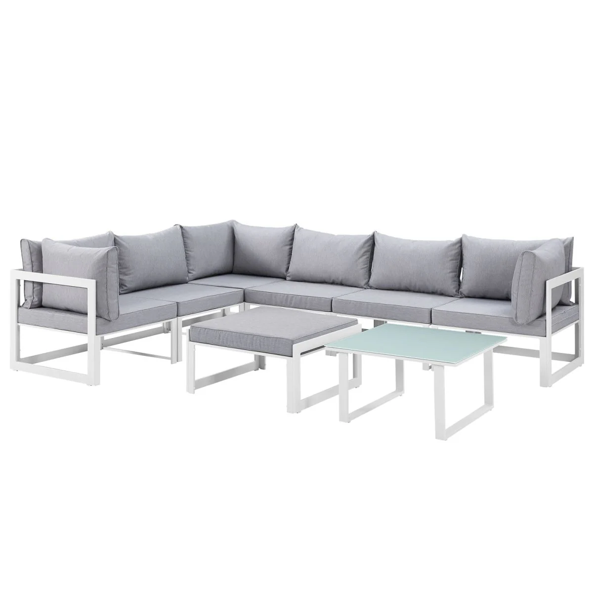 8-Piece Outdoor Aluminum Patio Sectional Set