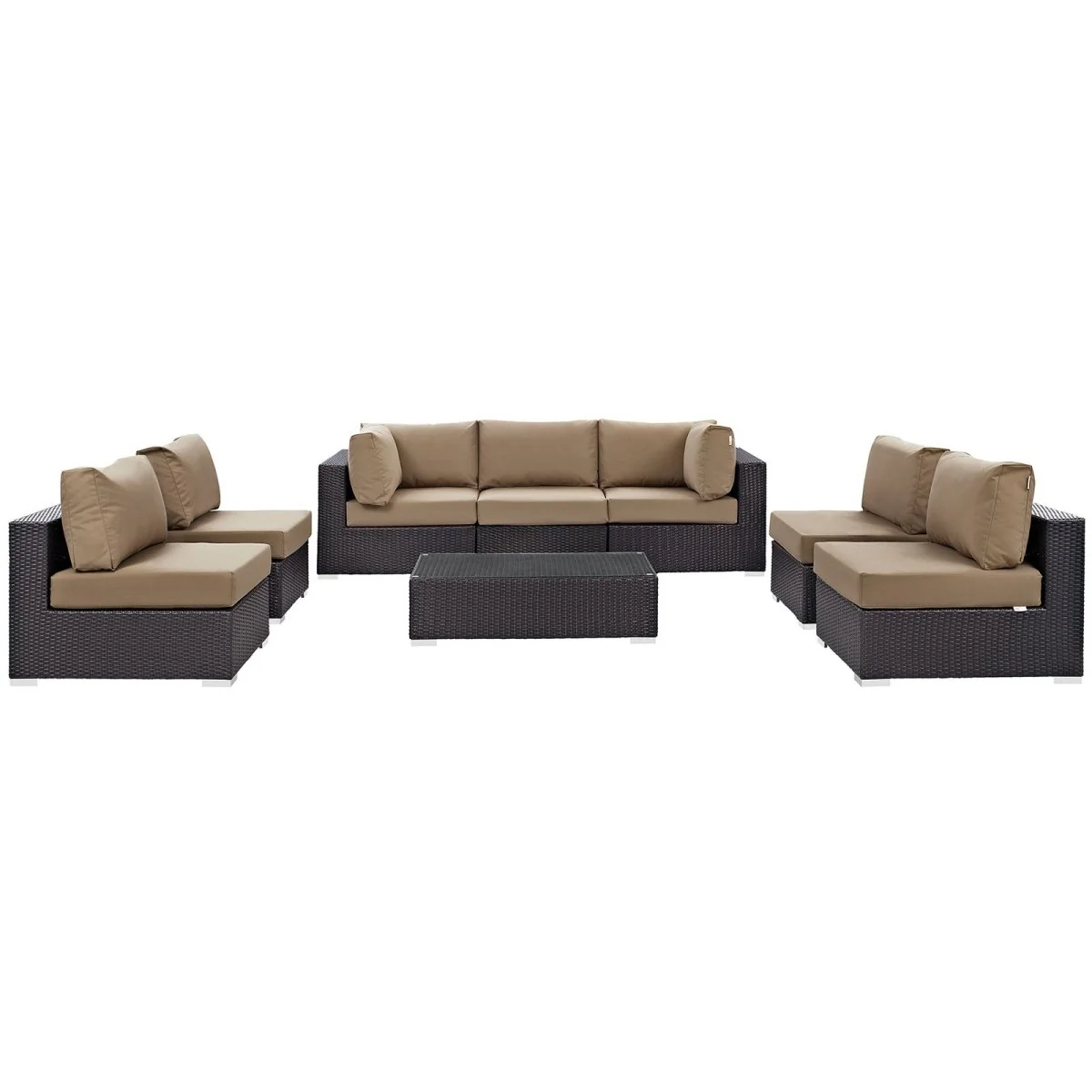 8-Piece Outdoor Patio Rattan Aluminum Sectional Sofa Set - Image 14