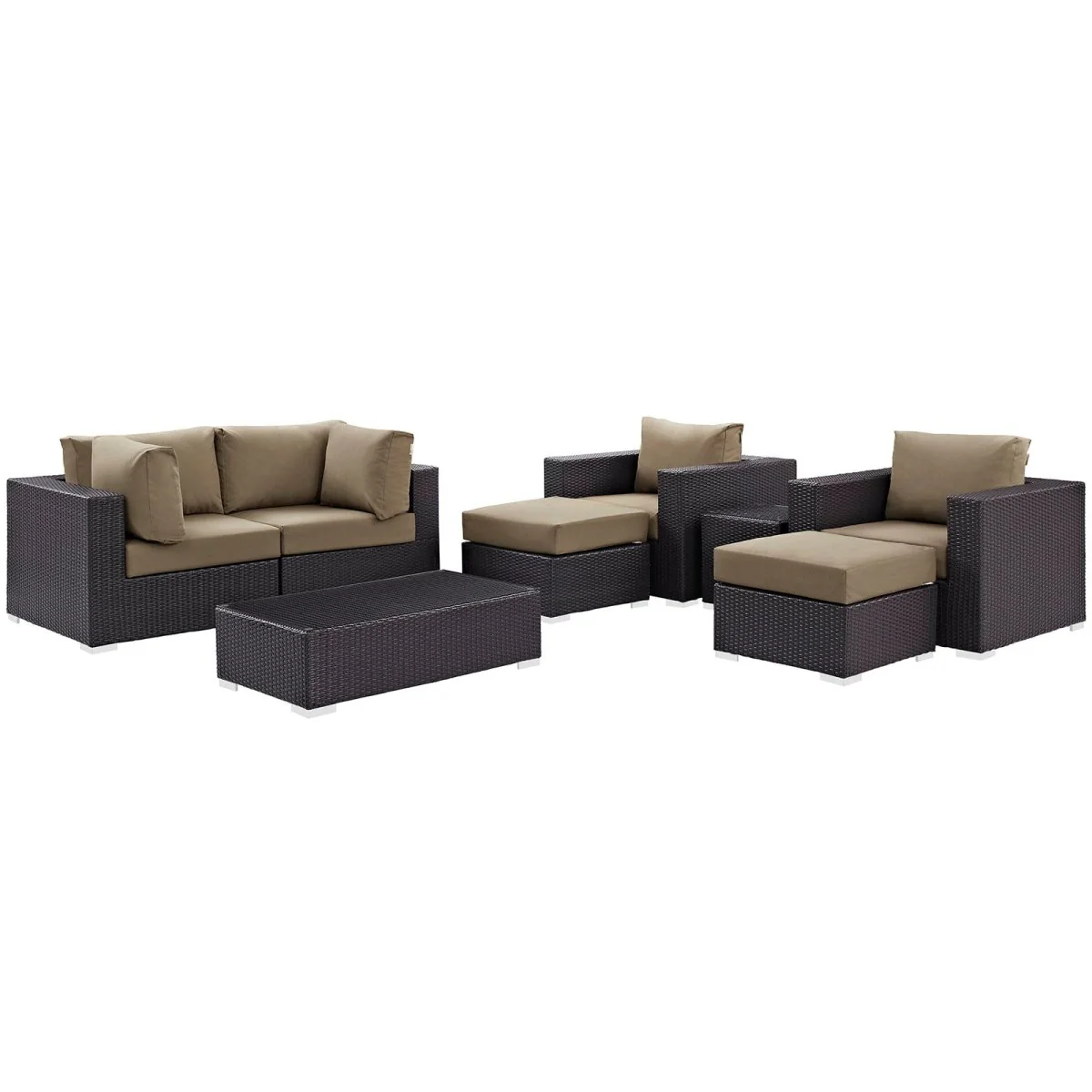8-Piece Outdoor Patio Rattan Aluminum Sectional Sofa Set - Image 11