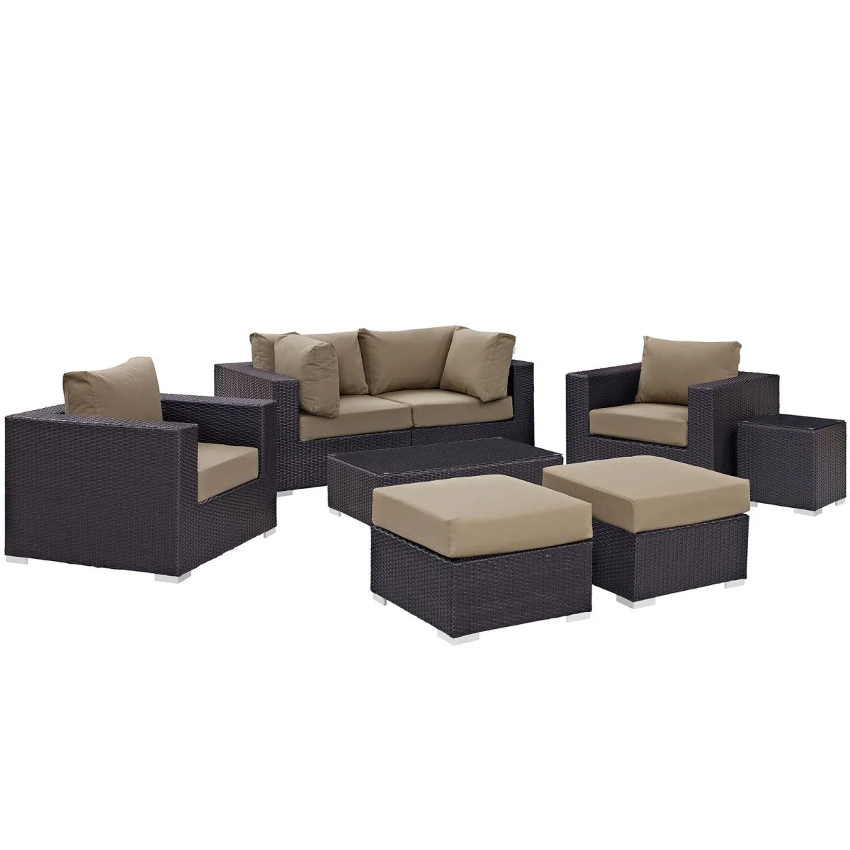 8-Piece Outdoor Patio Rattan Aluminum Sectional Sofa Set - Image 12