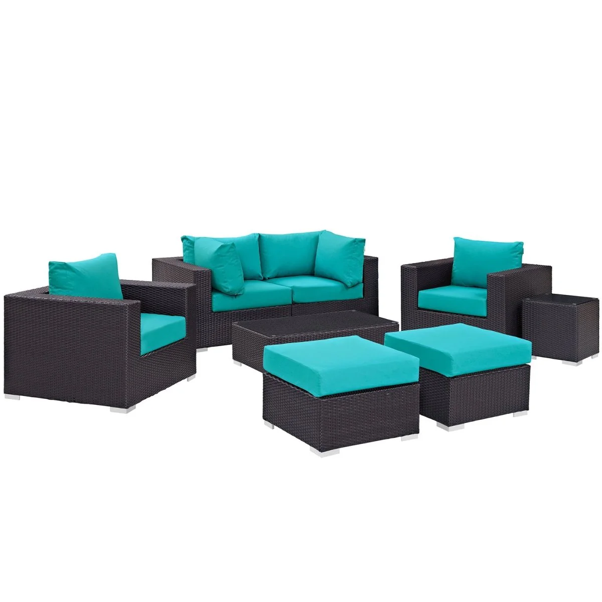 8-Piece Outdoor Patio Rattan Aluminum Sectional Sofa Set - Image 22