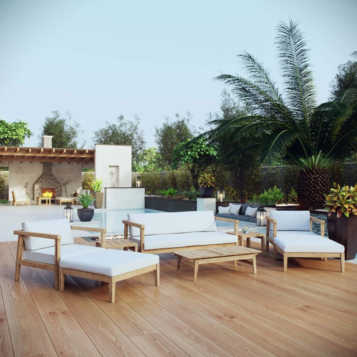 8-Piece Outdoor Patio Teak Furniture Set - Image 10