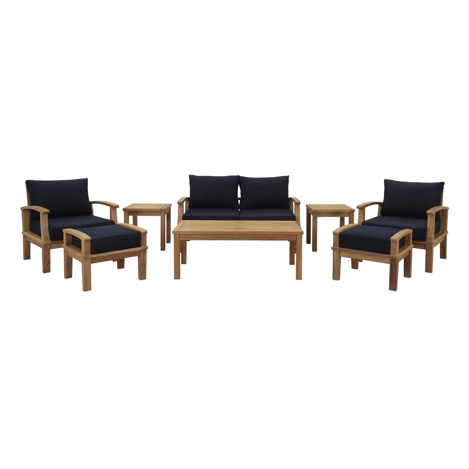 8-Piece Outdoor Teak Wood Patio Seating Set - Image 10