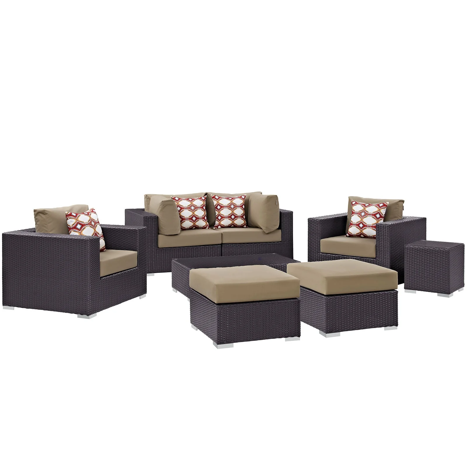 8-Piece Outdoor Wicker Patio Sectional Set
