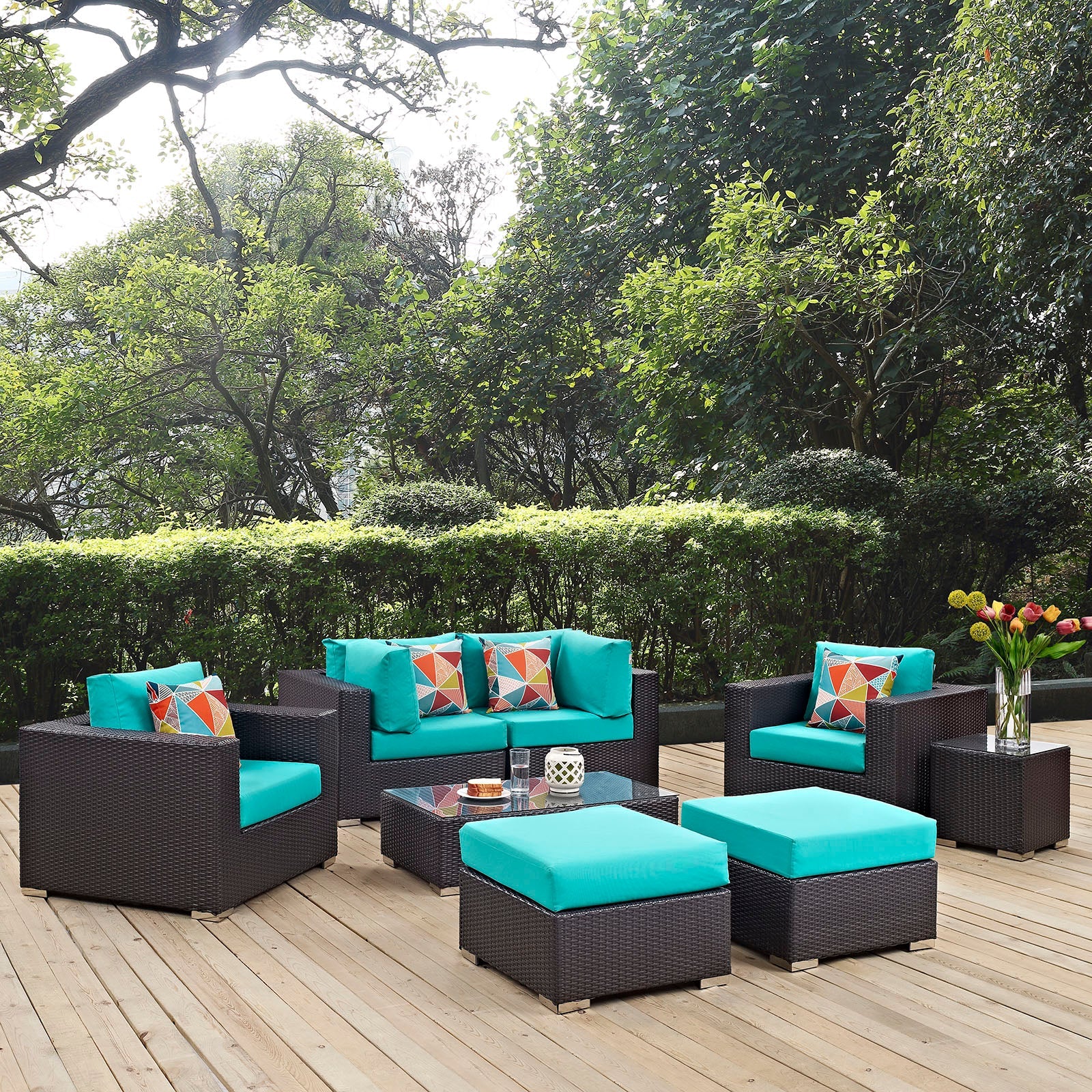8-Piece Outdoor Wicker Patio Sectional Set - Image 16