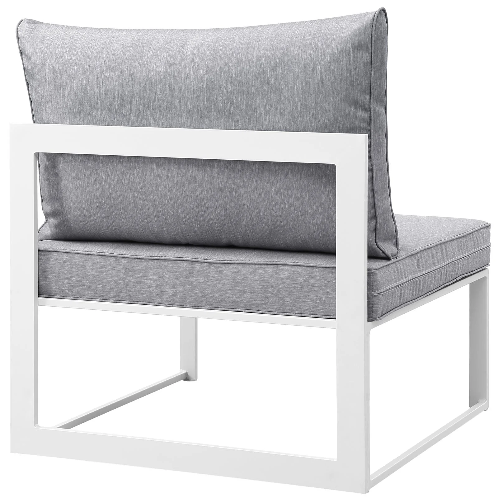 8-Piece White & Gray Outdoor Patio Sectional Sofa Set - Image 8