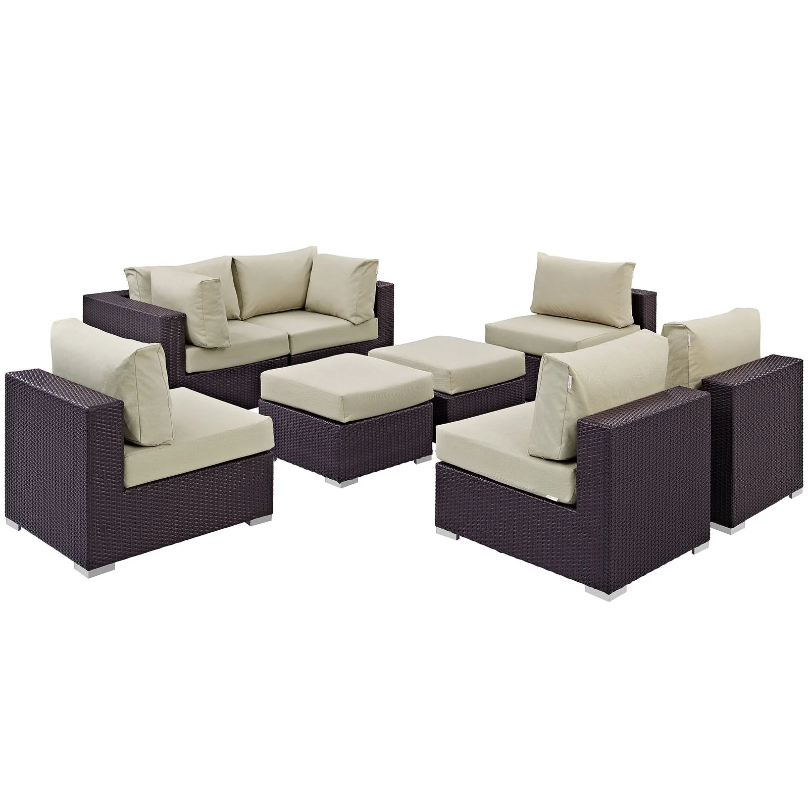 8-Piece Wicker Rattan Patio Sectional Sofa Set with Cushions for Outdoor Living - Image 23