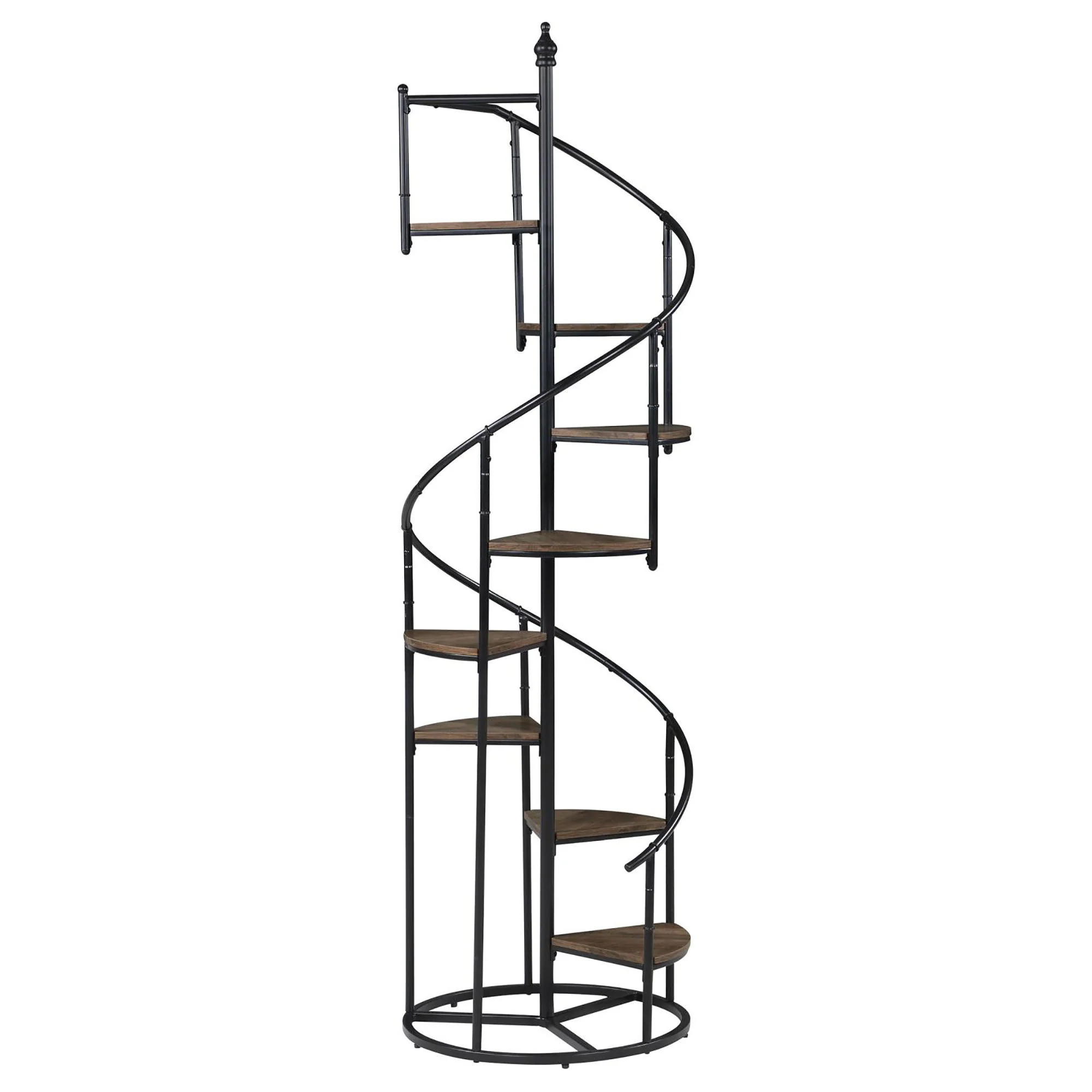 8 Shelf Staircase Bookcase Industrial Storage And Scratch Resistant Shelves - Brown - Image 8