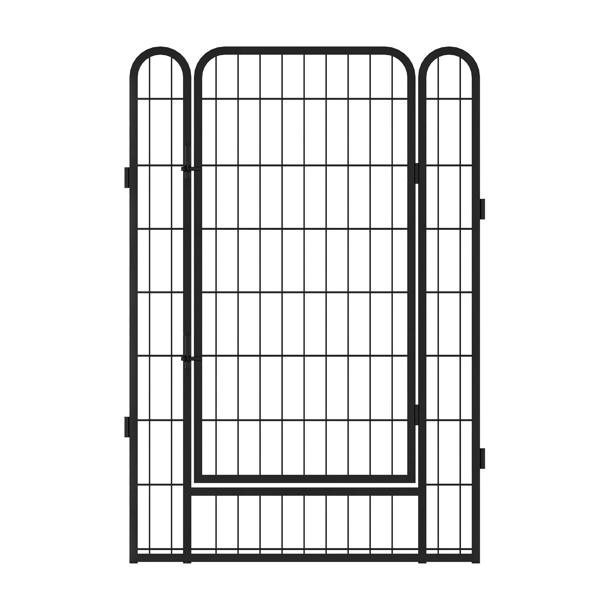 81.1" 12 Panels Heavy Duty Metal Playpen With Door, Dog Fence Pet Exercise Pen For Outdoor - Black - Image 6