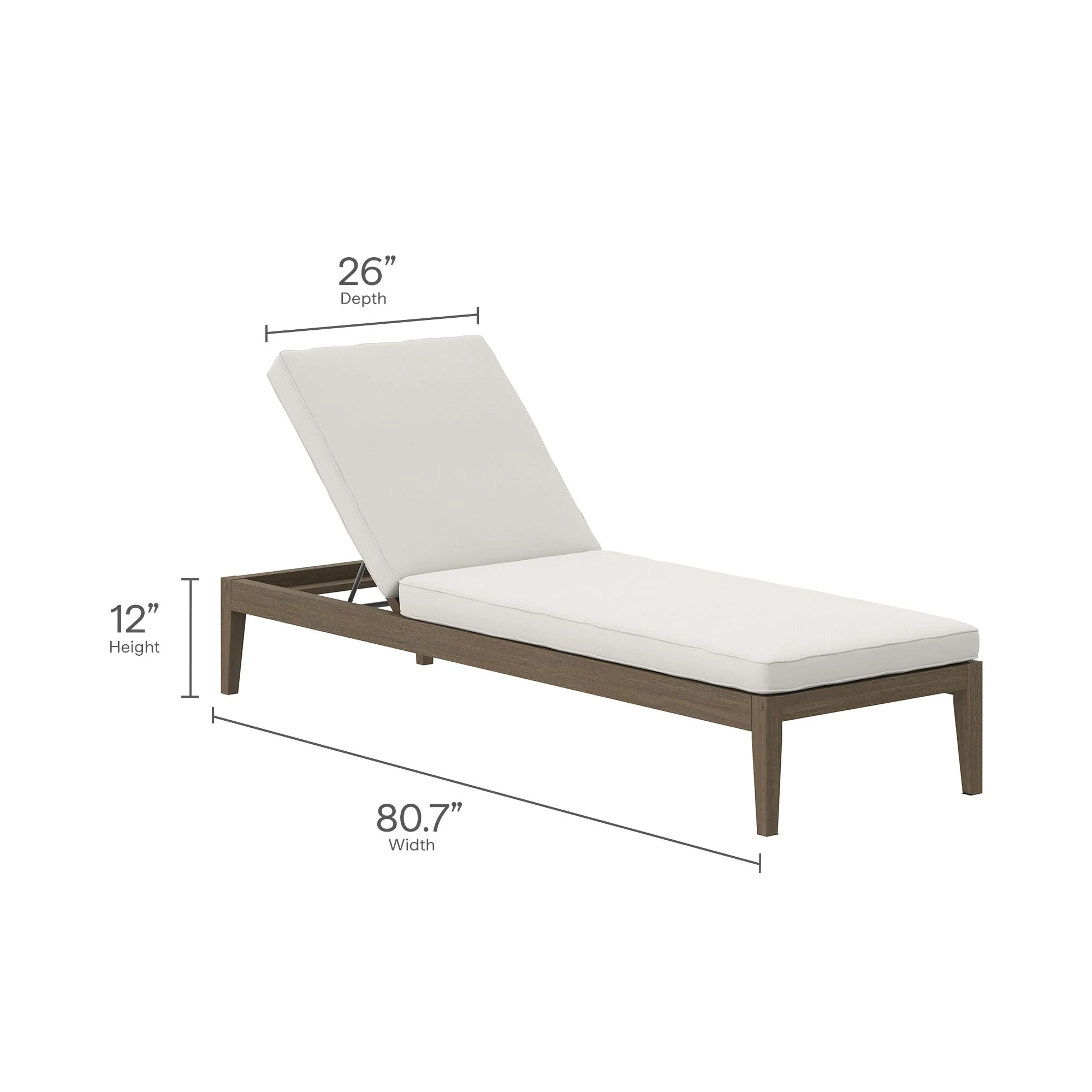 81" Northlake Weathered Gray Teak Outdoor Chaise Lounge Chair - Image 3