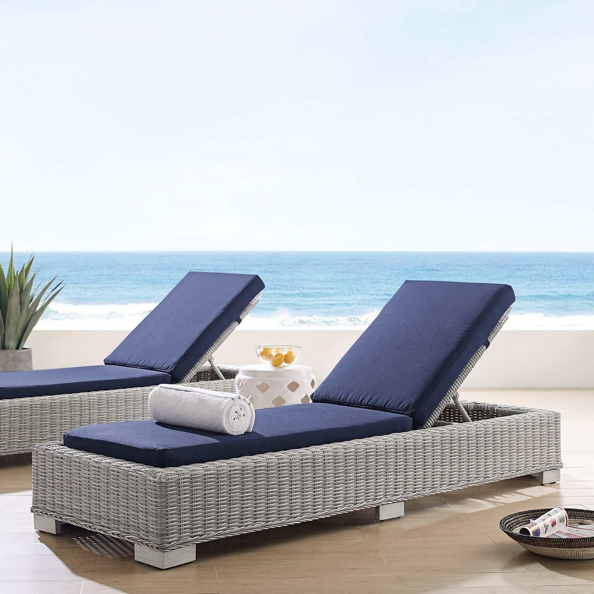 81" Outdoor Woven Chaise Lounge - Durable Patio Reclining Lounger, Weather-Resistant - Image 30