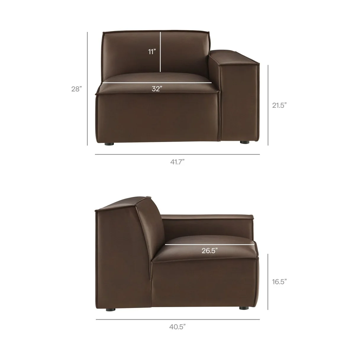 83 Inch 2-Piece Vegan Leather Modular Loveseat - Image 11