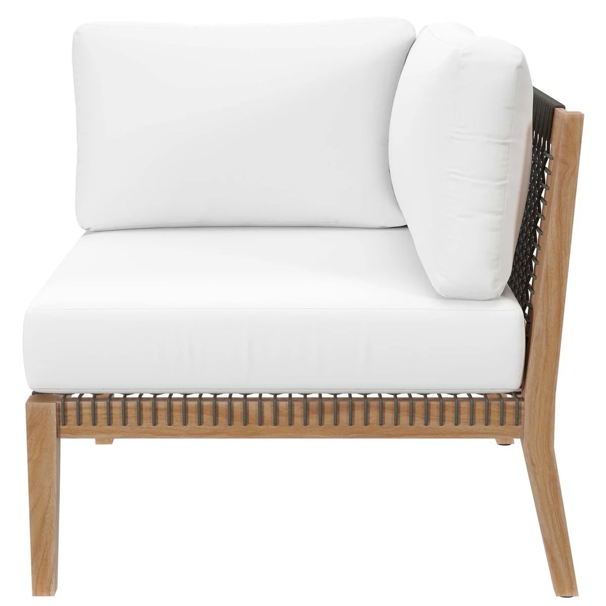 87" 4-Piece Teak Outdoor Sectional Sofa with Cushions and Weather-Resistant Frame - Image 24