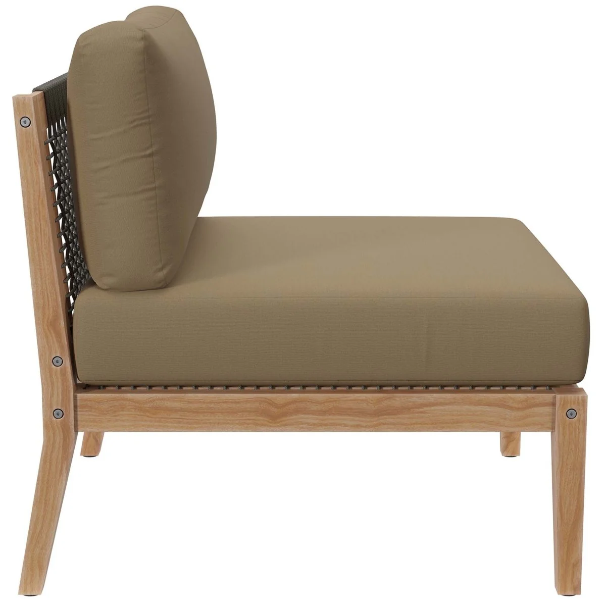 87" 4-Piece Teak Outdoor Sectional Sofa with Cushions and Weather-Resistant Frame - Image 51