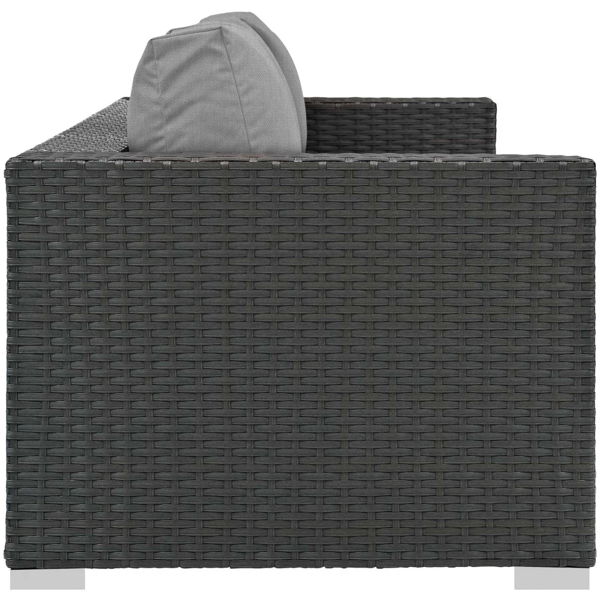 88" Woven Rattan Aluminum Outdoor Sofa with Sunbrella® Cushions for Patio Seating - Image 12