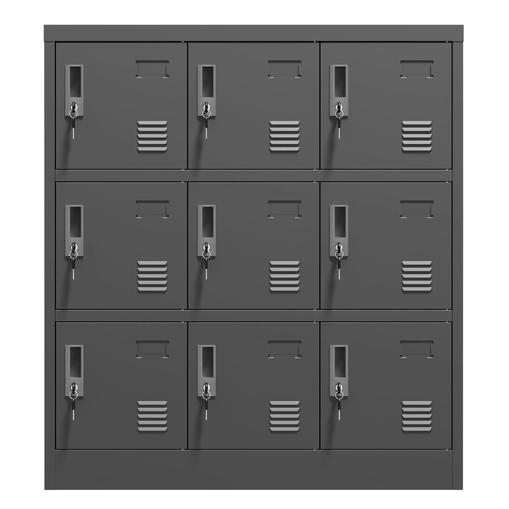 9 Door Employee Storage Locker With Card Slot, Lockers For Office, Gym, School, And Home - Black - Image 9