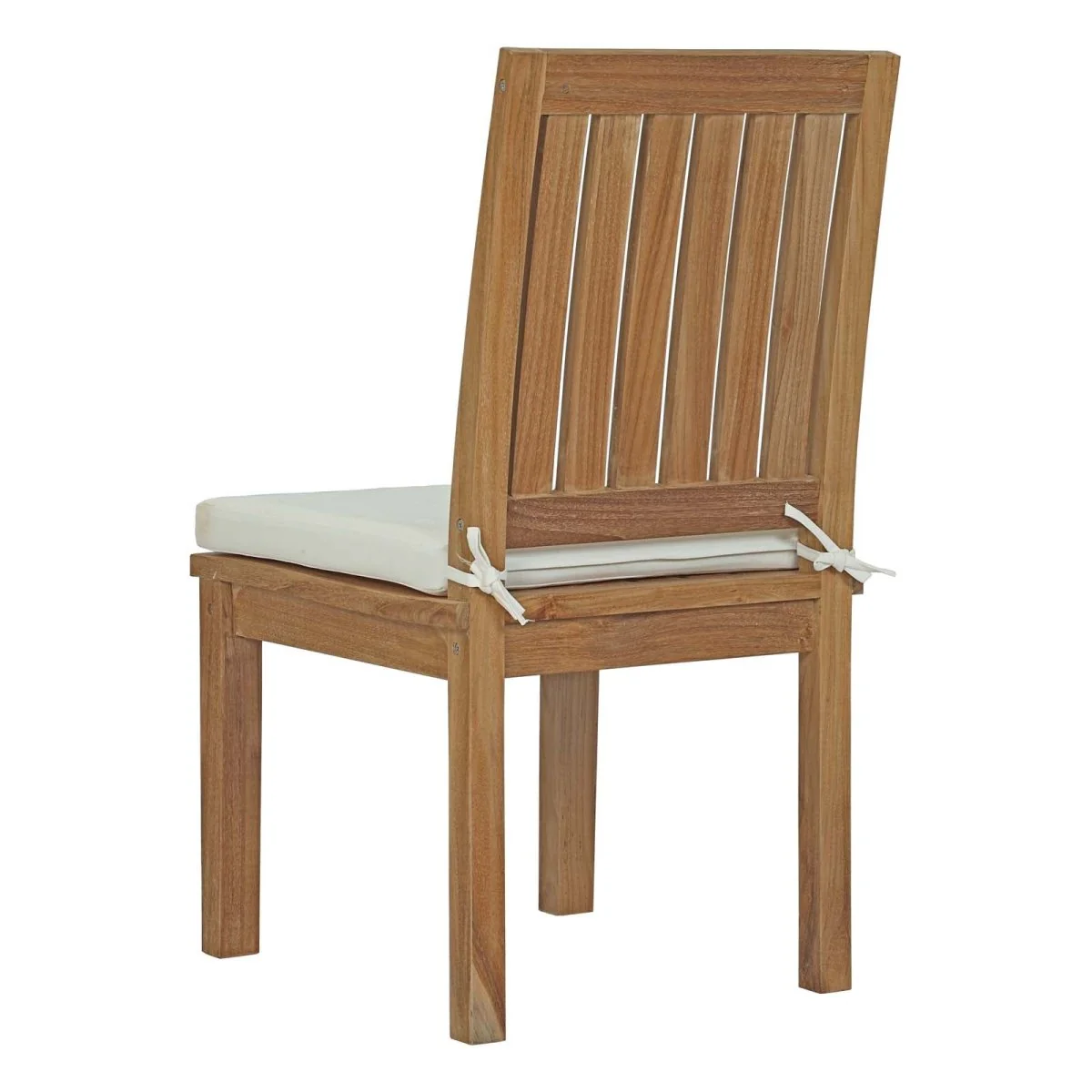 9-Piece Natural Teak Outdoor Dining Set with White Cushions - Image 5
