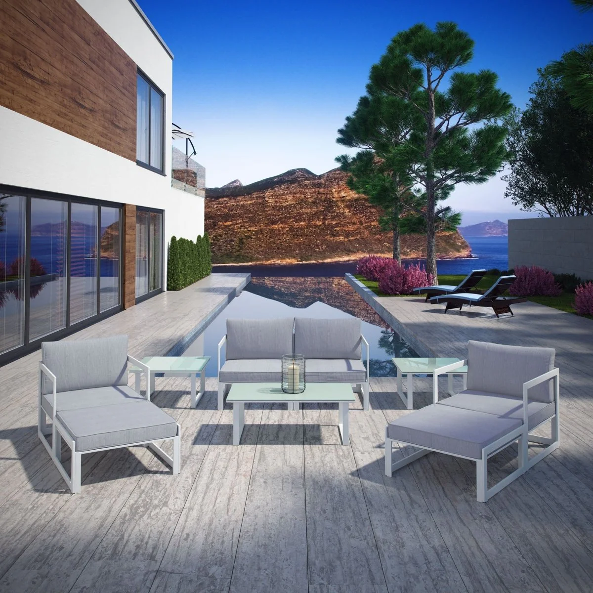 9-Piece Outdoor Aluminum Patio Sectional Set - Image 6