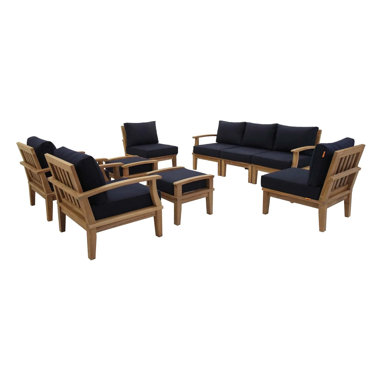9-Piece Outdoor Teak Wood Patio Seating Set - Image 12