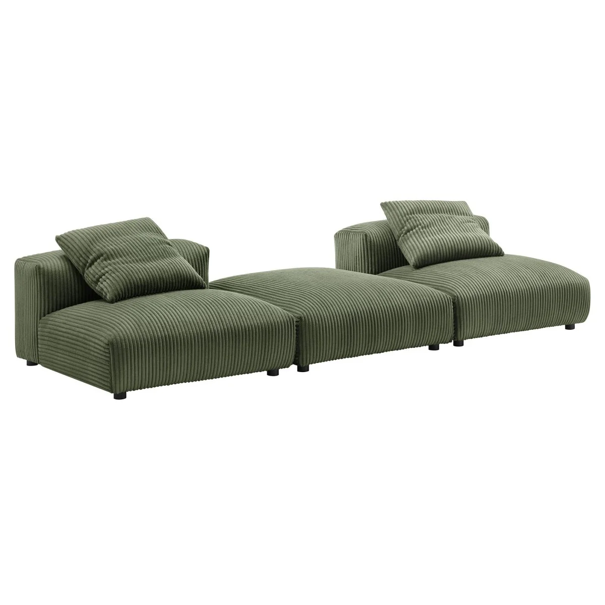 91 Inch Modular Corduroy Upholstered 3-Piece Sectional Sofa - Image 8
