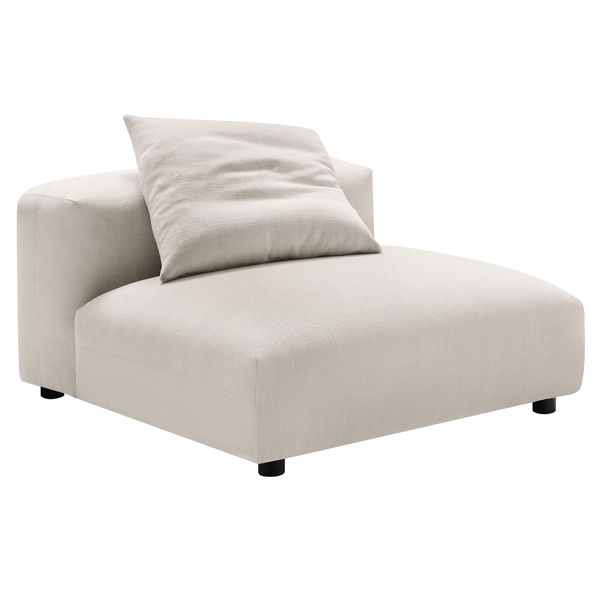 91 Inch Modular Upholstered Fabric Armless Chair and Ottoman Set - Image 16