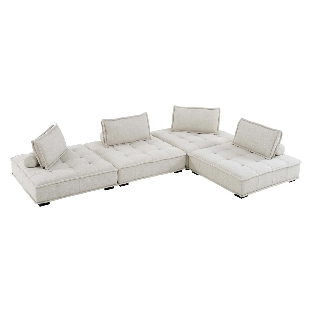 94 Inch Tufted Fabric 4-Piece Sectional Sofa - Image 10