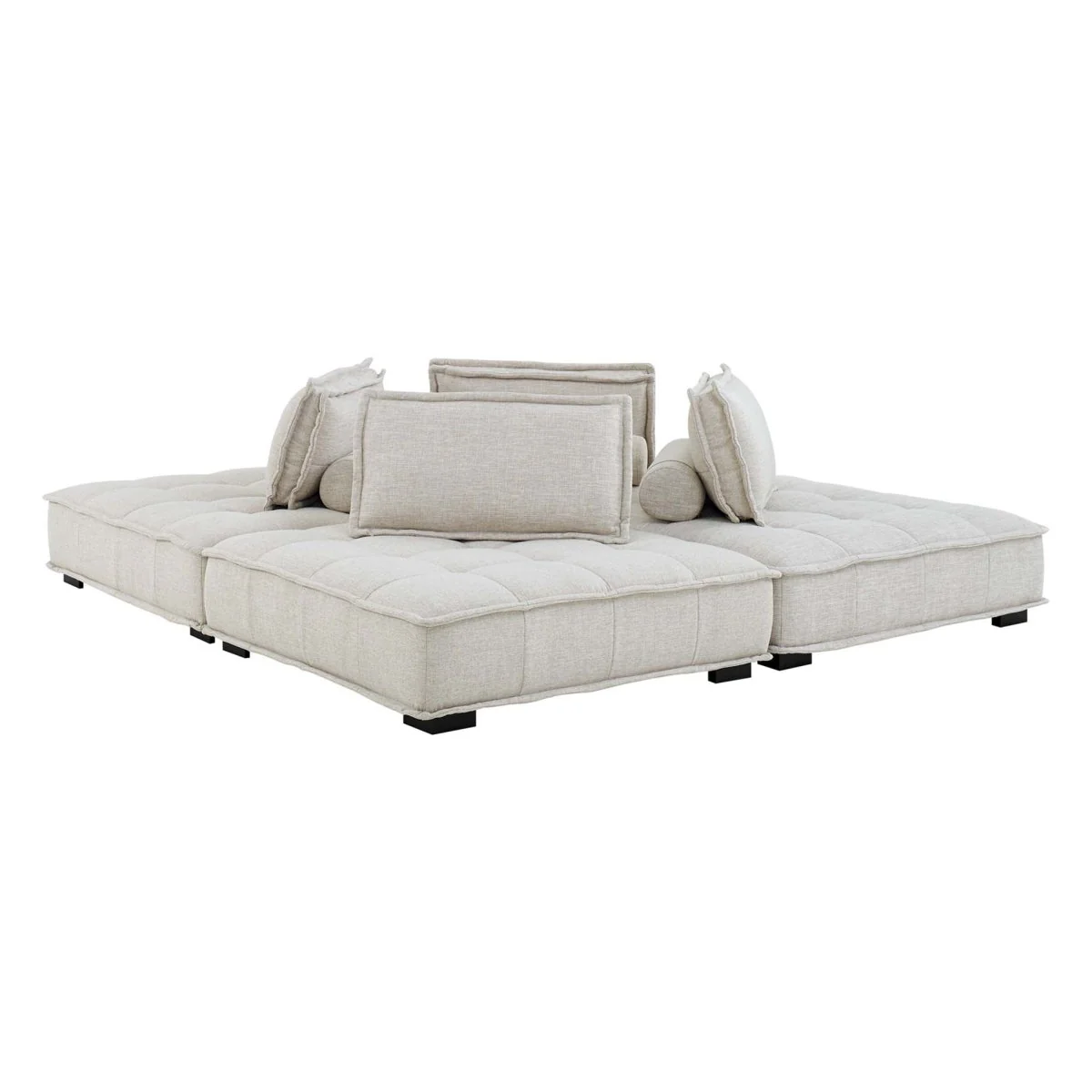 94 Inch Tufted Fabric 4-Piece Sectional Sofa - Image 14