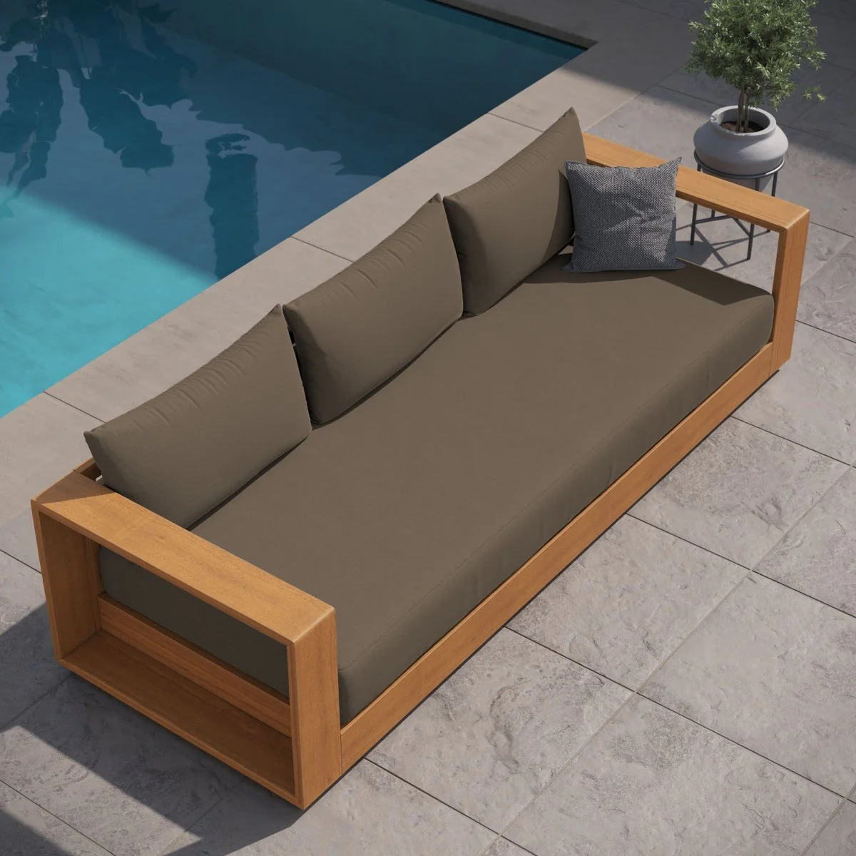 95" Modern Acacia Wood Outdoor Sofa – Contemporary Patio Seating for Outdoors - Image 20