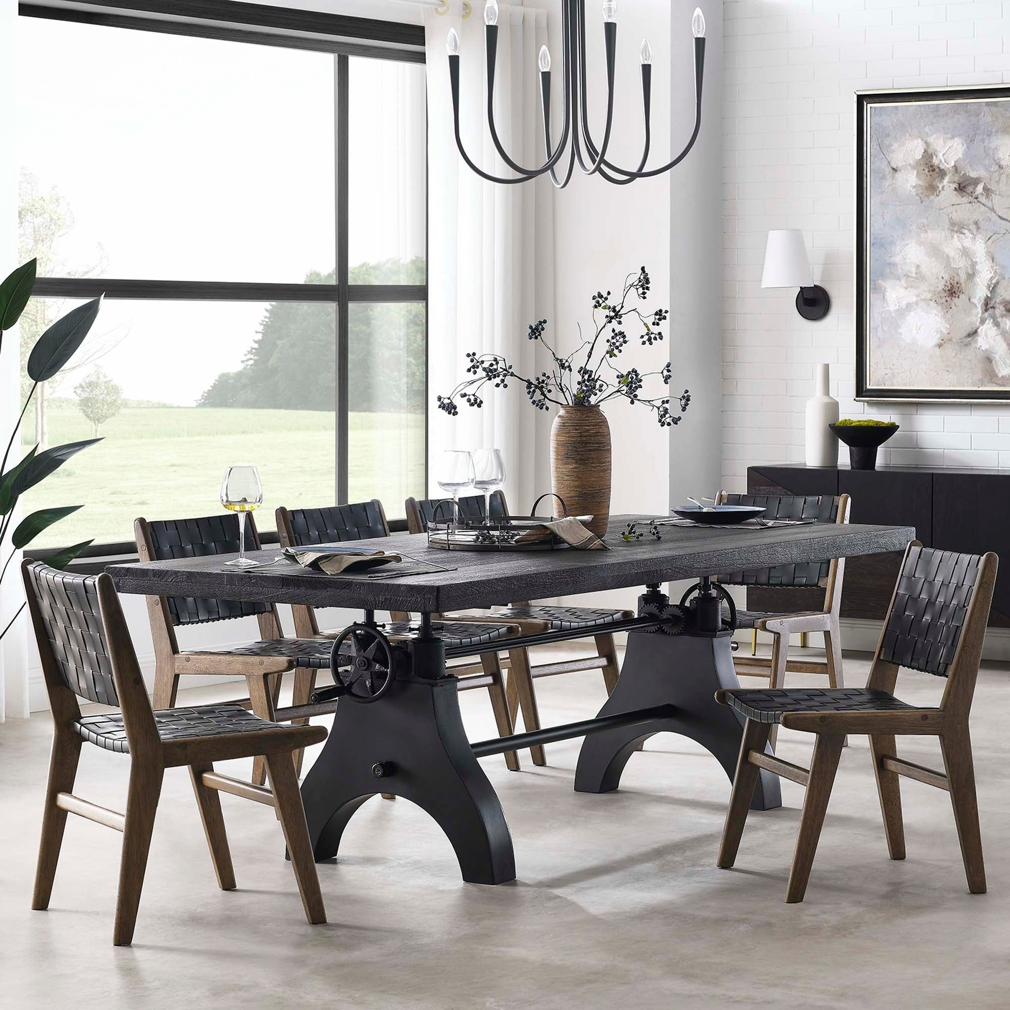 96 Inch Adjustable Height Solid Wood Dining and Conference Table - Image 10