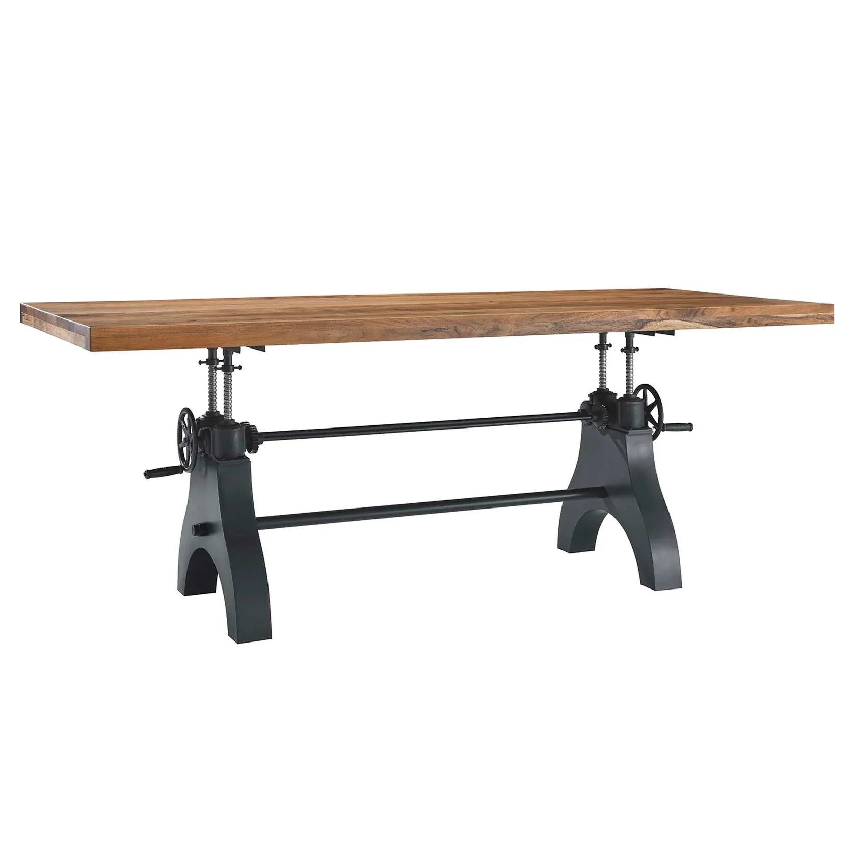 96 Inch Adjustable Height Solid Wood Dining and Conference Table - Image 4