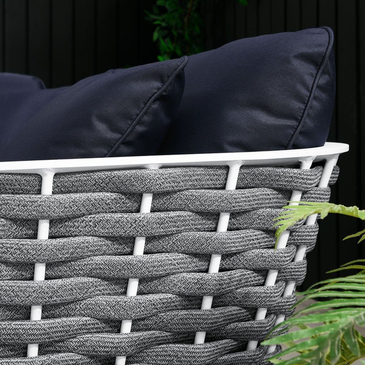 98" 3-Piece Modern Rope and Aluminum Outdoor Sectional Sofa for Patio and Garden - Image 3