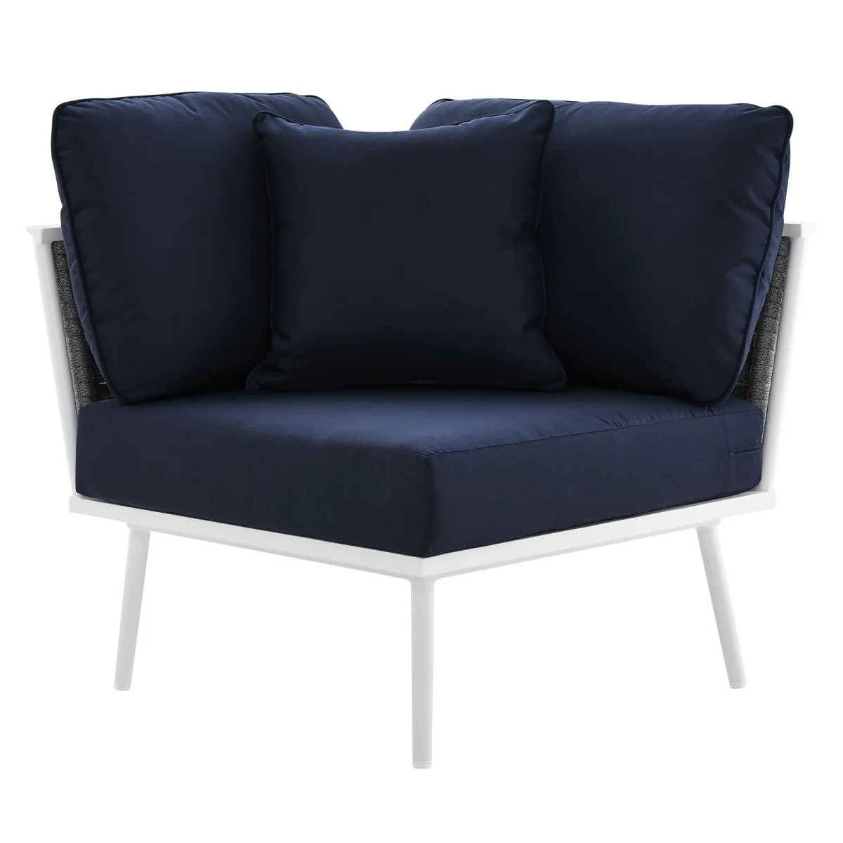 98" 3-Piece Modern Rope and Aluminum Outdoor Sectional Sofa for Patio and Garden - Image 7